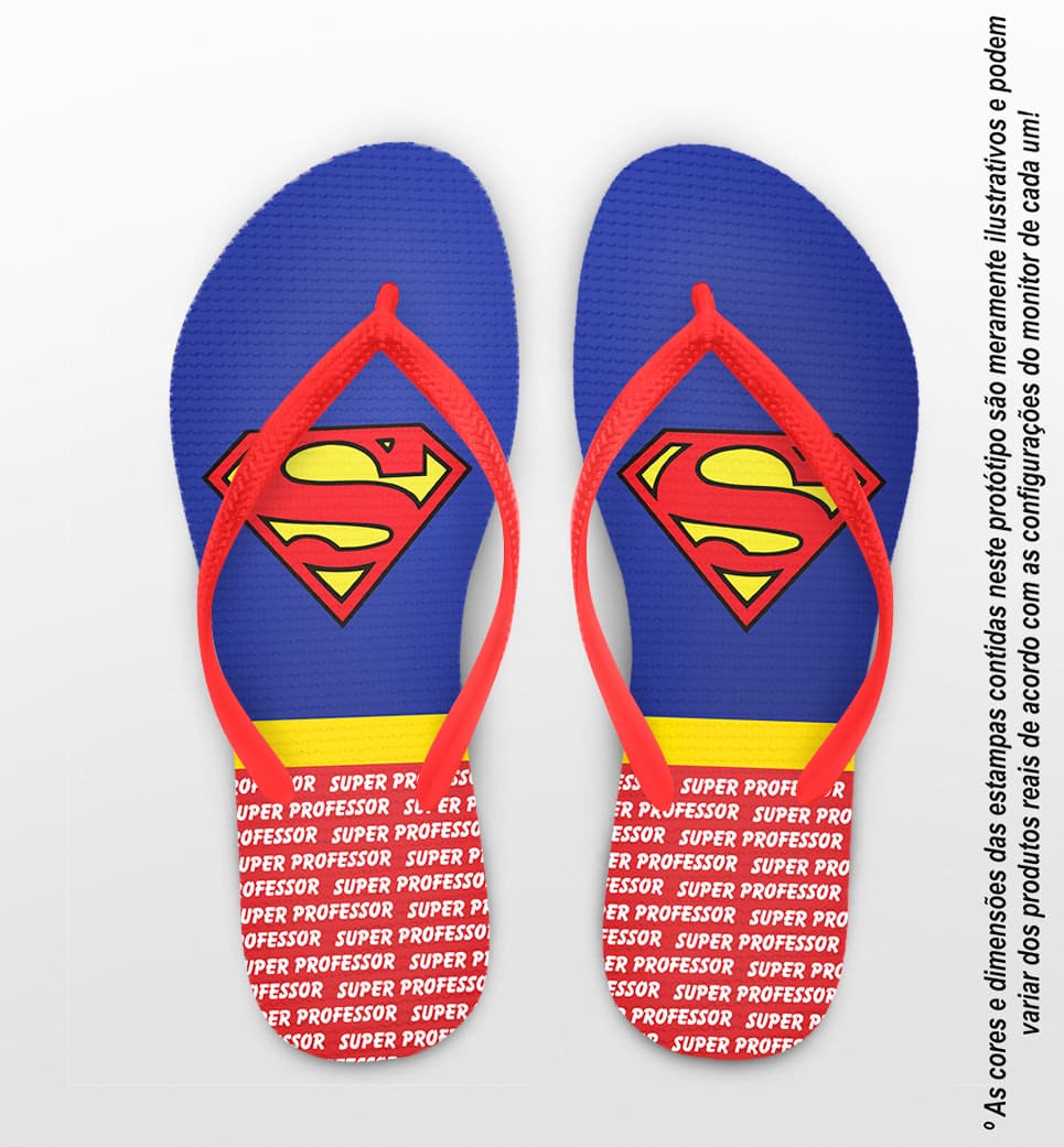 Chinelo Dia do Professor Super-Herói Personalizado COD 8004