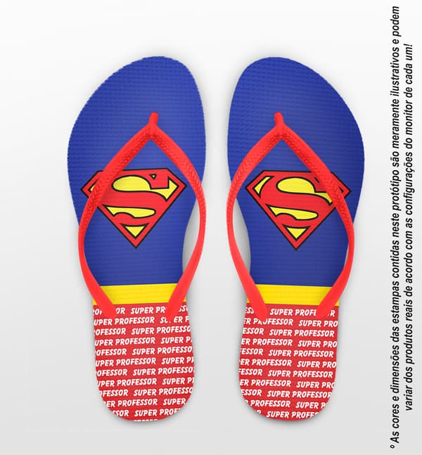 Chinelo Dia do Professor Super-Herói Personalizado COD 8004