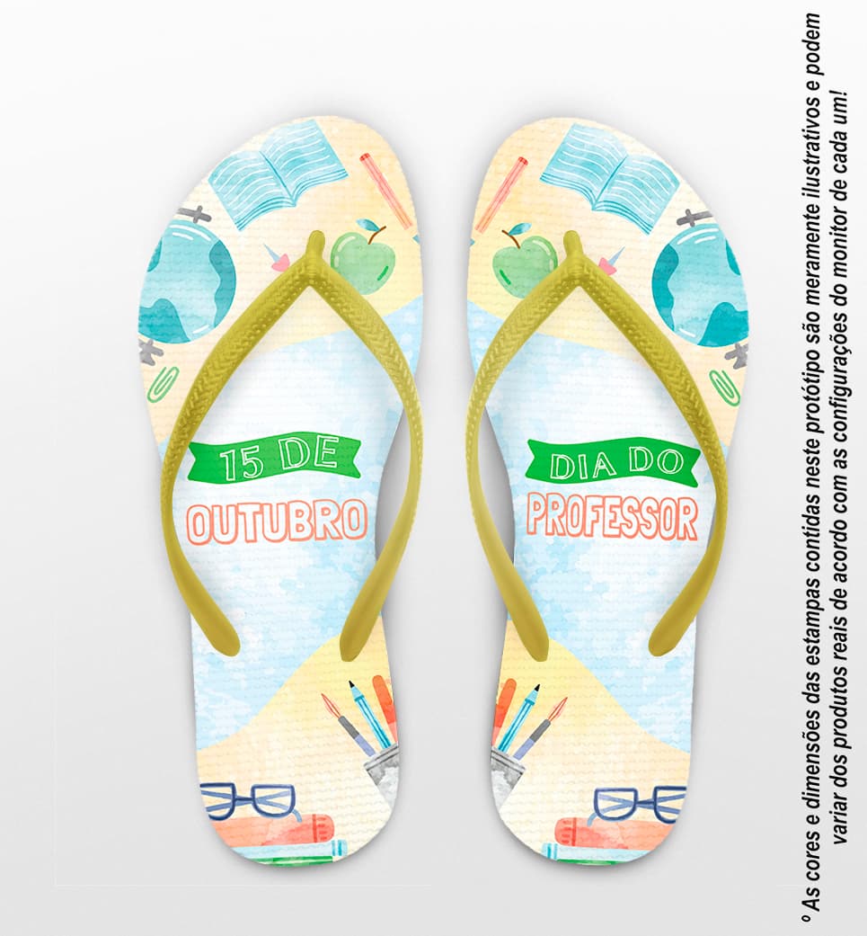 Chinelo Dia Dos Professores Material Escolar Personalizado COD 12503