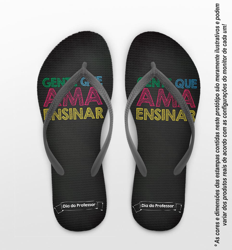 Chinelo Dia do Professor Quadro Negro Frase COD 9772