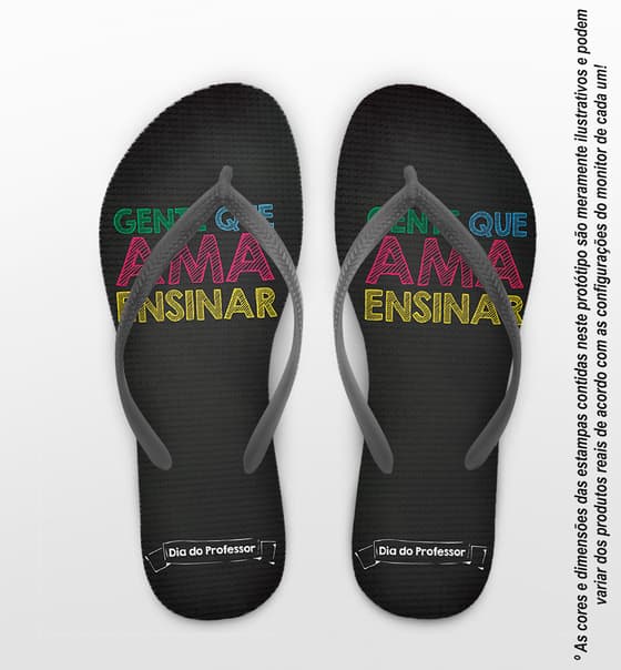 Chinelo Dia do Professor Quadro Negro Frase COD 9772