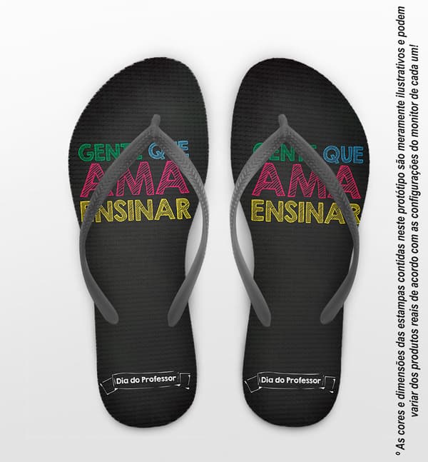 Chinelo Dia do Professor Quadro Negro Frase COD 9772