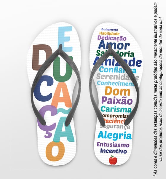 Chinelo Dia dos Professores Educação Personalizado COD 8035