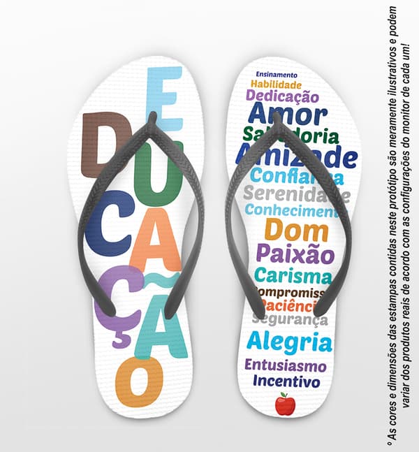 Chinelo Dia dos Professores Educação Personalizado COD 8035