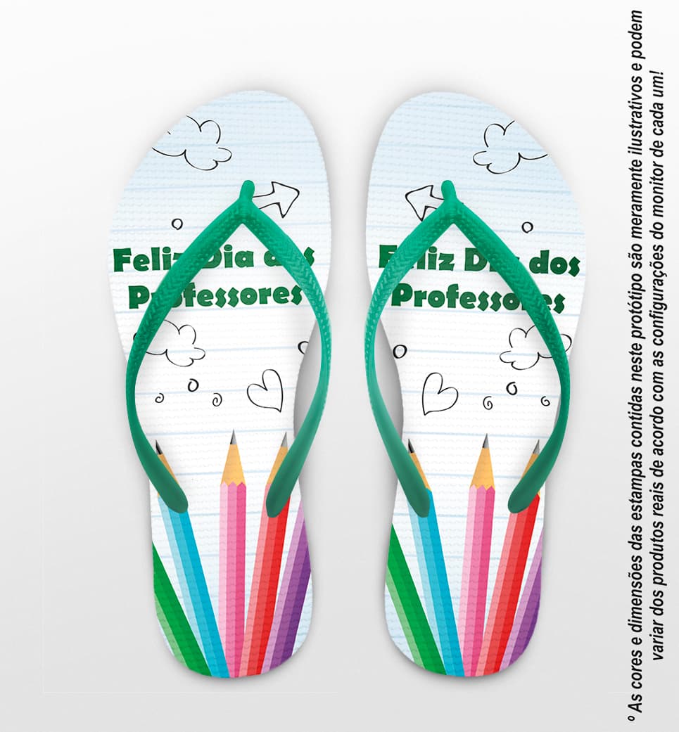 Chinelo Dia Dos Professores Lápis Personalizado COD 12485