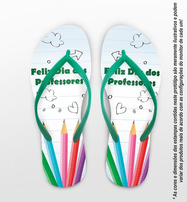 Chinelo Dia Dos Professores Lápis Personalizado COD 12485