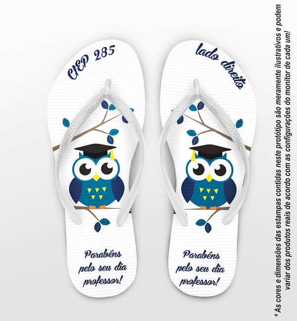 Chinelo Dia dos Professores Masculino Personalizado COD 3173