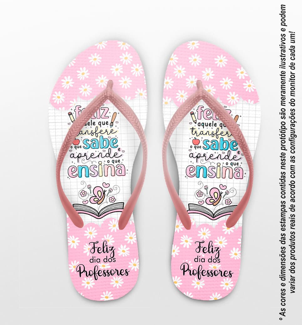 Chinelo Dia Dos Professores Flores Personalizado COD 12495