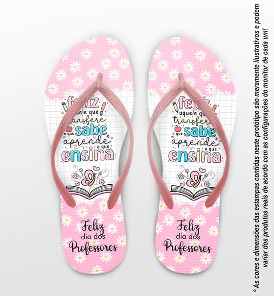 Chinelo Dia Dos Professores Flores Personalizado COD 12495