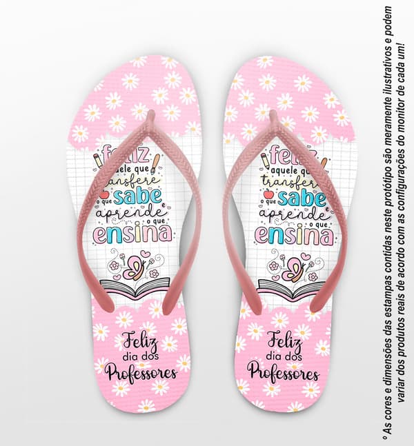 Chinelo Dia Dos Professores Flores Personalizado COD 12495