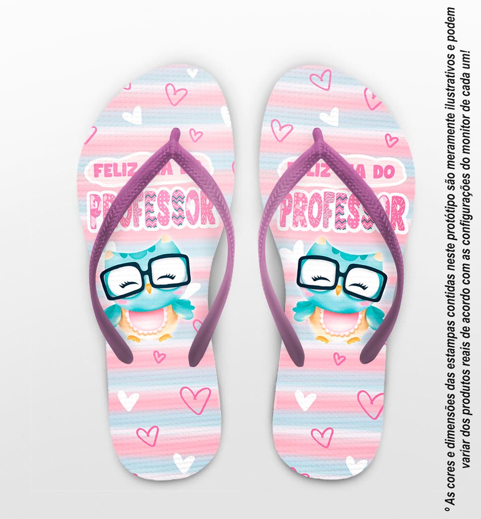 Chinelo Dia Dos Professores Coruja Personalizado COD 12497