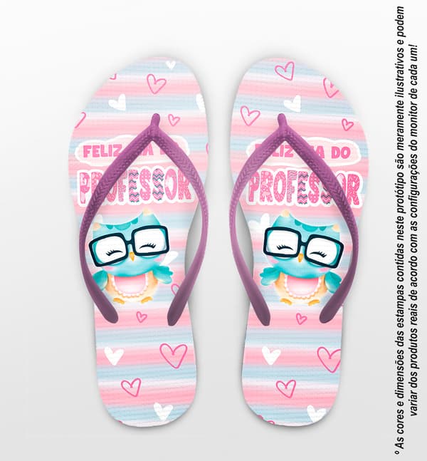 Chinelo Dia Dos Professores Coruja Personalizado COD 12497