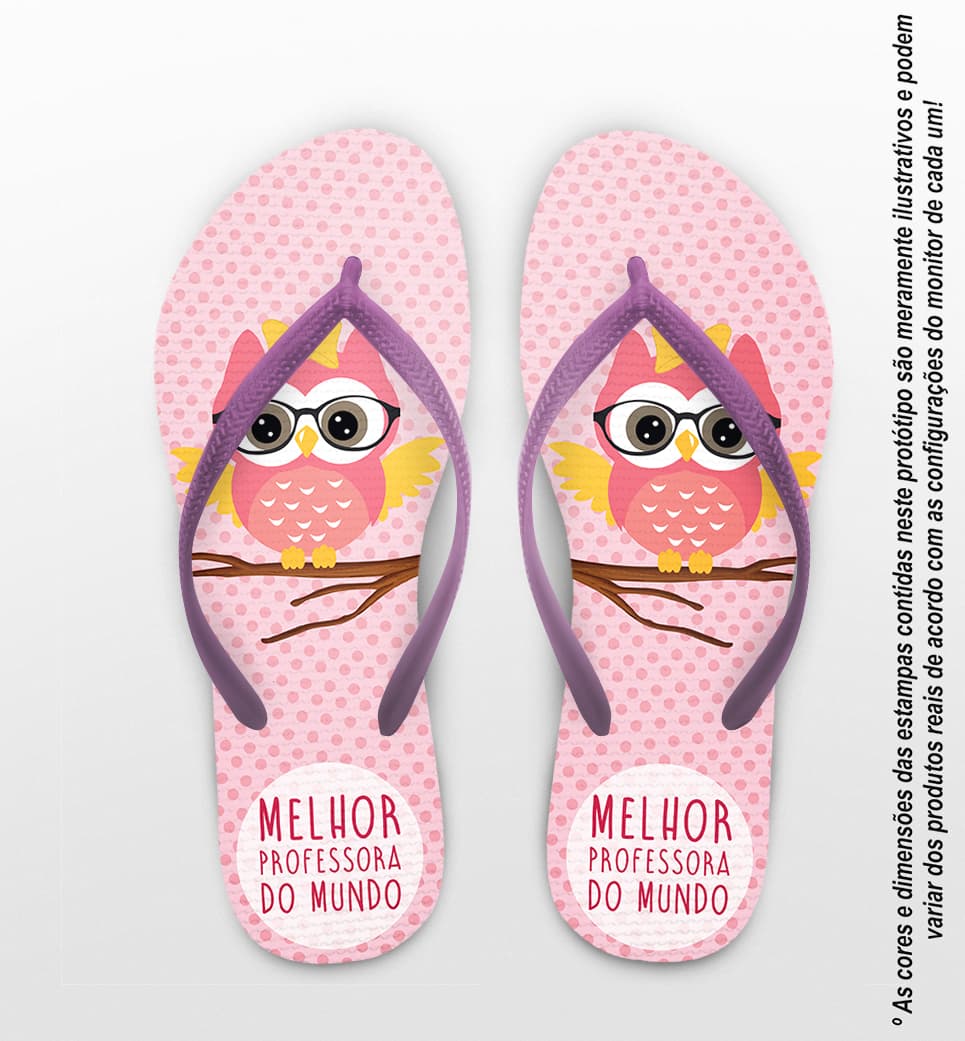 Chinelo Dia do Professor Melhor Corujinha COD 9788