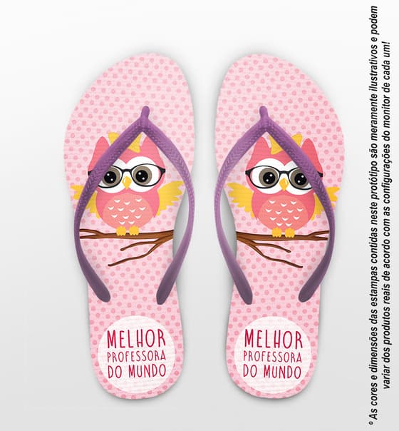 Chinelo Dia do Professor Melhor Corujinha COD 9788