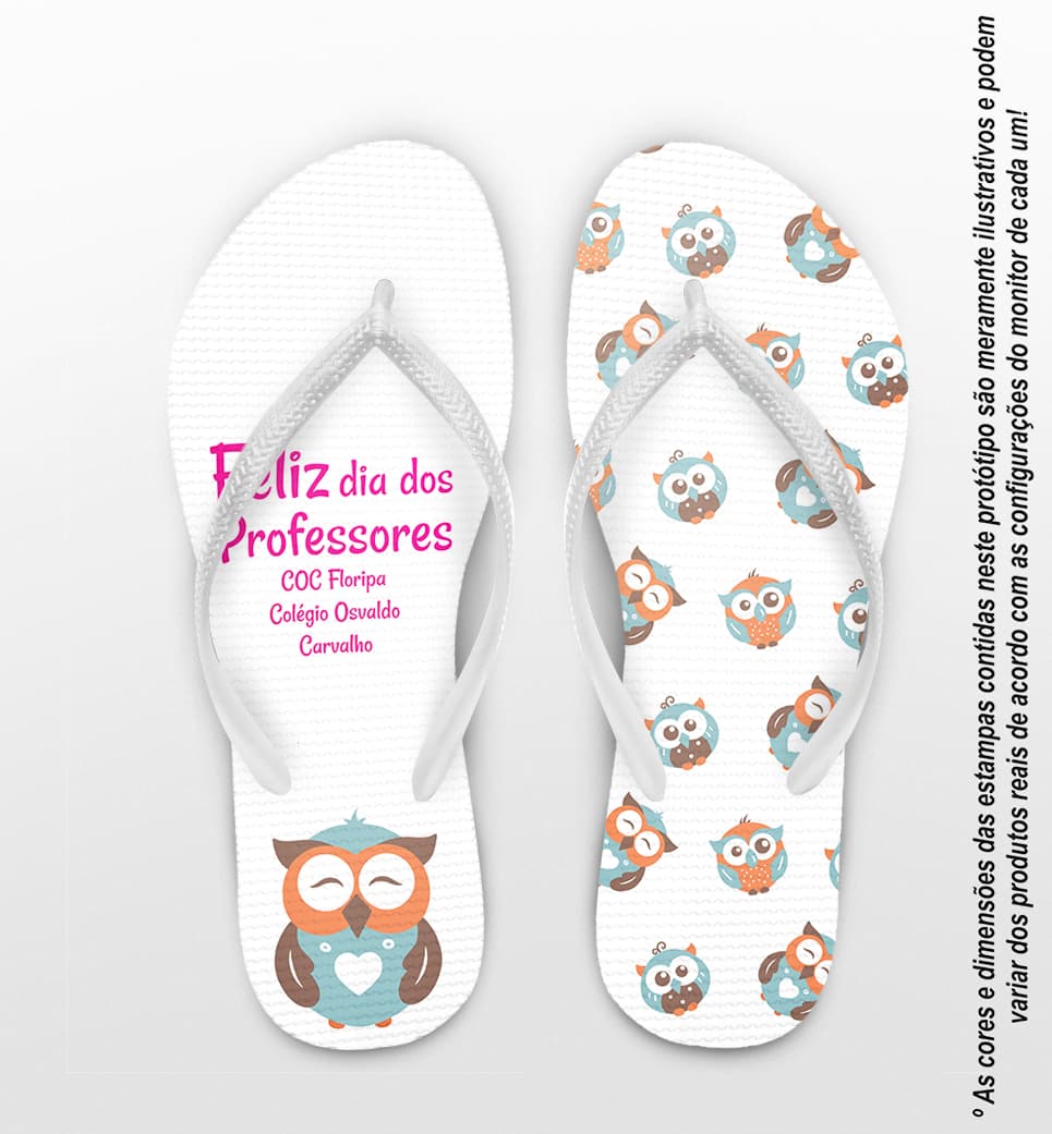 Chinelo Dia dos Professores COC Floripa Personalizado COD 9428