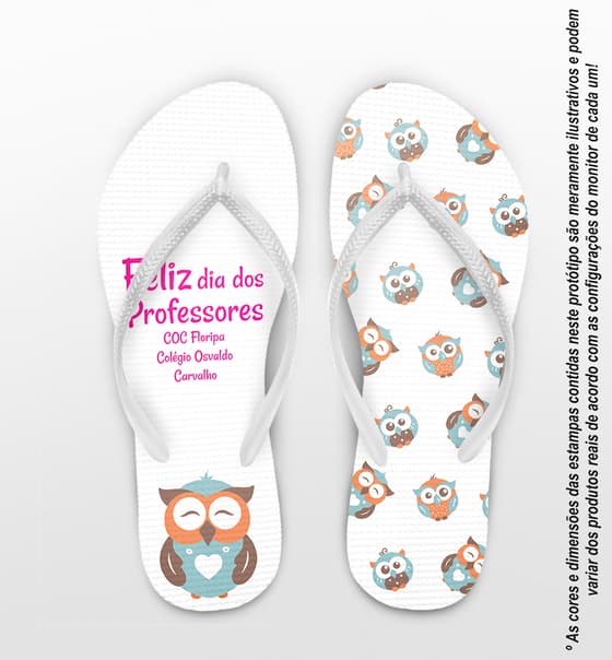 Chinelo Dia dos Professores COC Floripa Personalizado COD 9428