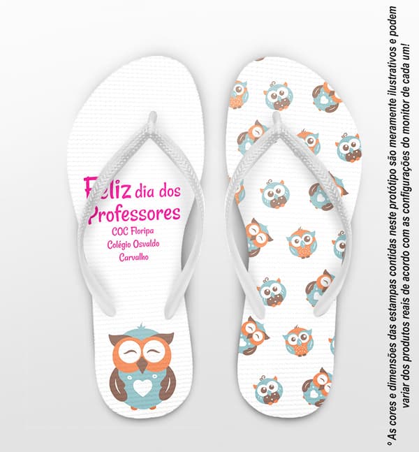 Chinelo Dia dos Professores COC Floripa Personalizado COD 9428