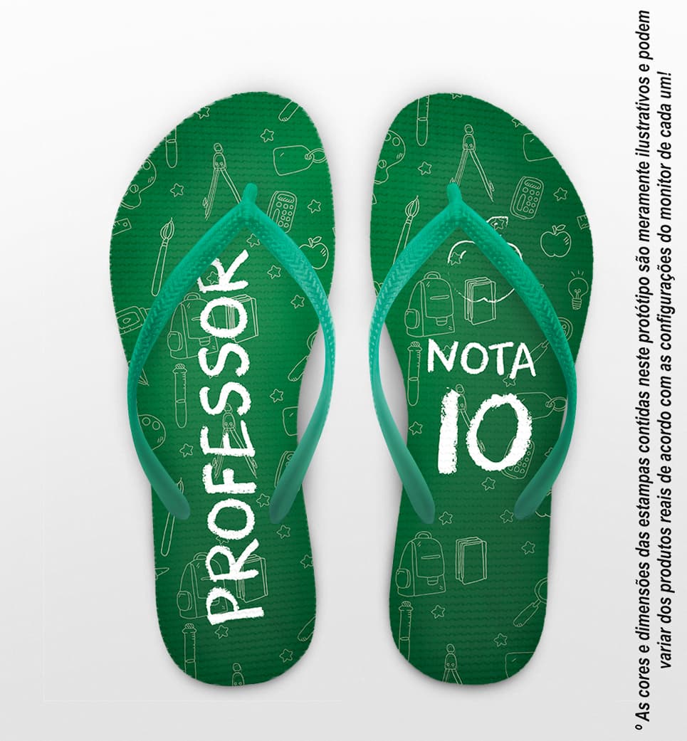 Chinelo Dia do Professor Quadro nota 10 COD 9776