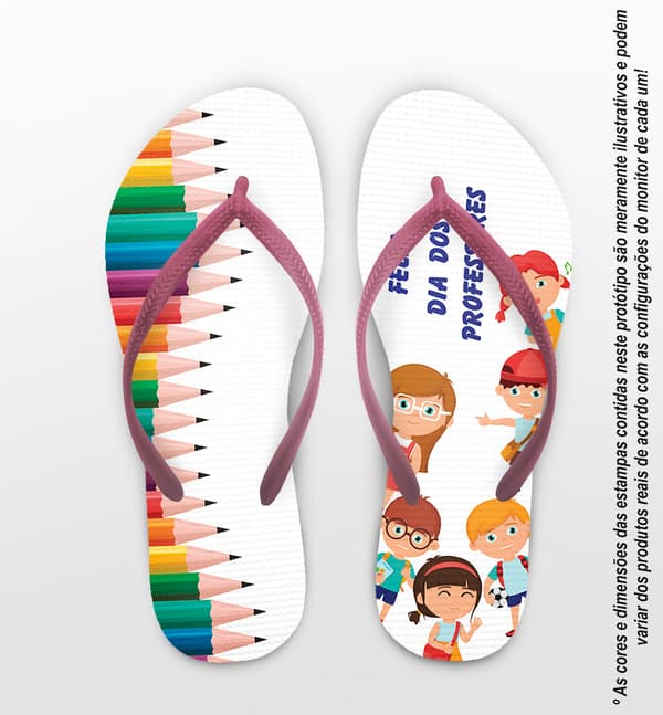 Chinelo Personalizado Dia dos Professores com Alunos COD 6185