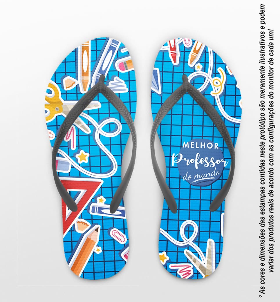 Chinelo Dia Dos Professores Material Escolar Personalizado COD 12484