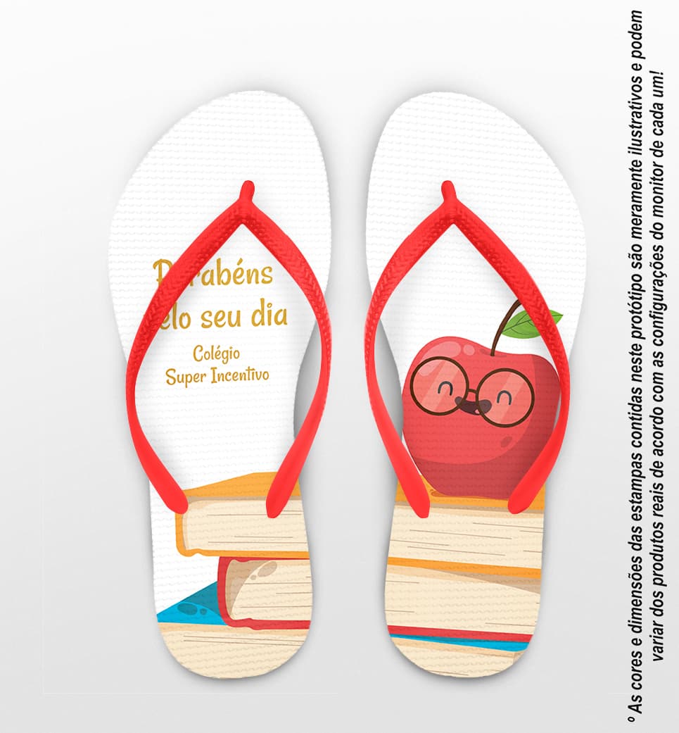 Chinelo Dia dos Professores Colégio Super Incentivo Personalizado COD 9430