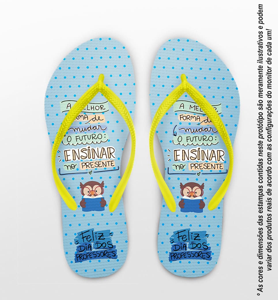 Chinelo Dia Dos Professores Coruja Personalizado COD 12483