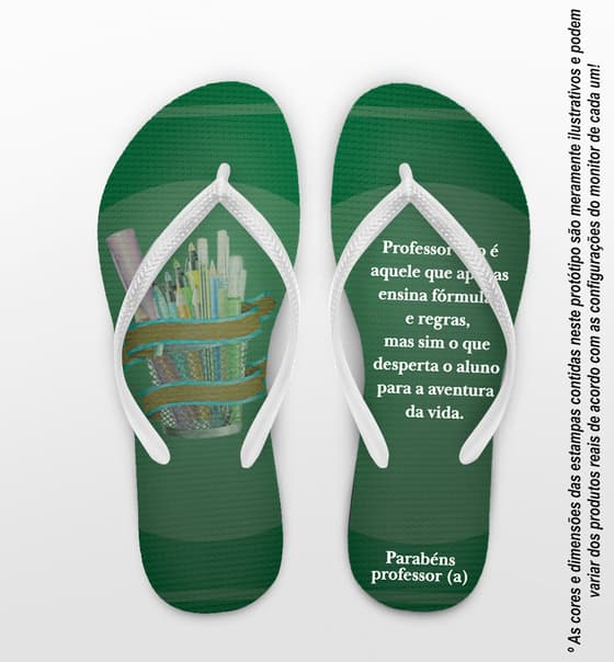 Chinelo Personalizado Dia dos Professores Com Frase COD 6290