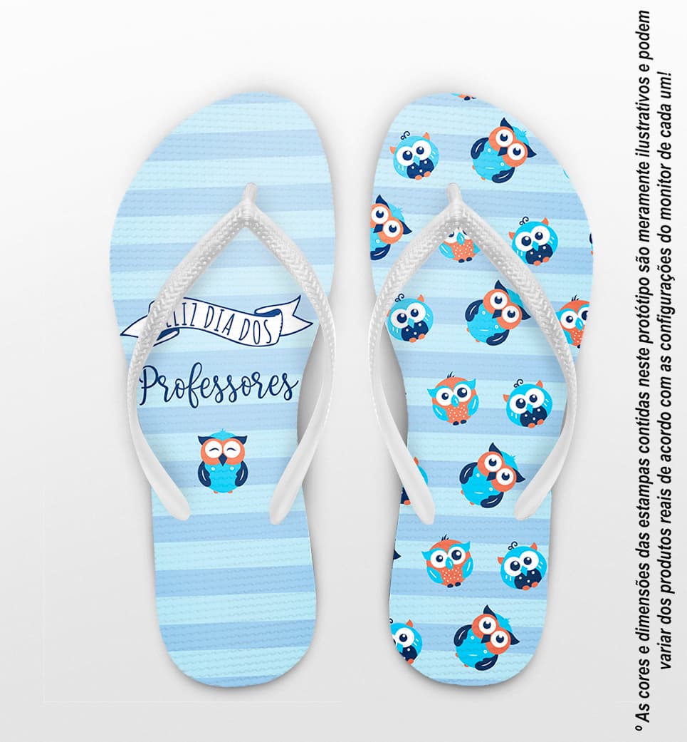 Chinelo Dia Dos Professores Coruja Personalizado COD 12490