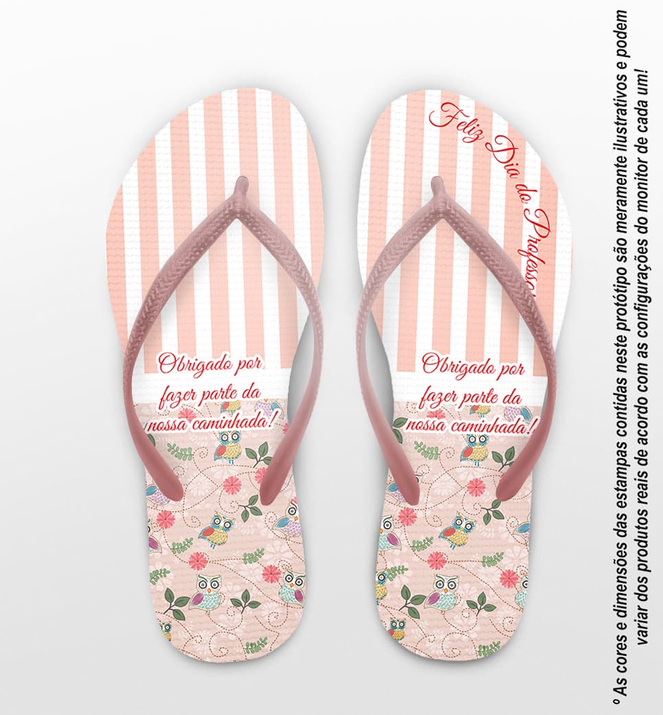 Chinelo Dia dos Professores Floral Personalizado COD 3164