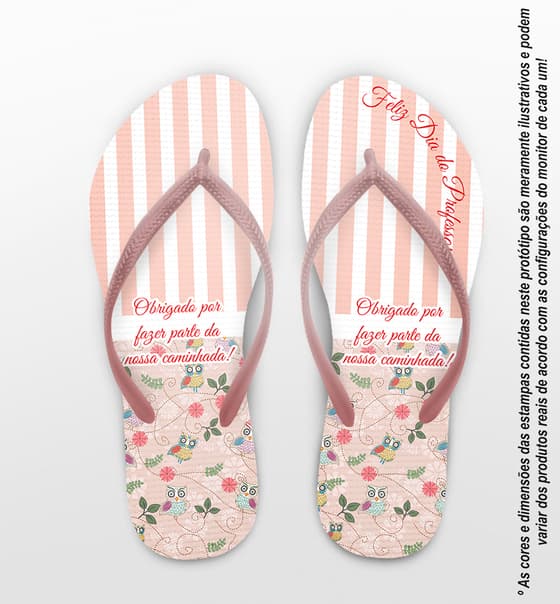 Chinelo Dia dos Professores Floral Personalizado COD 3164