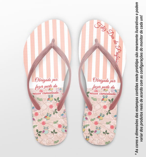 Chinelo Dia dos Professores Floral Personalizado COD 3164
