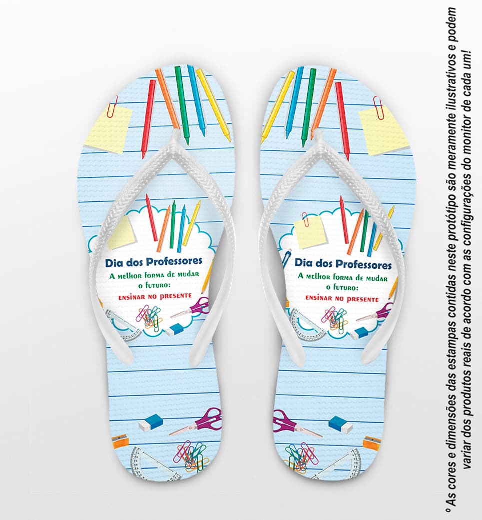 Chinelo Dia Dos Professores Material Escolar Personalizado COD 12486