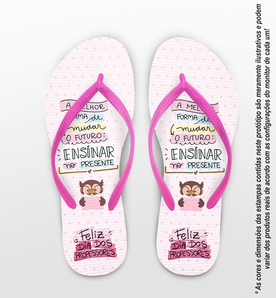 Chinelo Dia Dos Professores Coruja Personalizado COD 12482