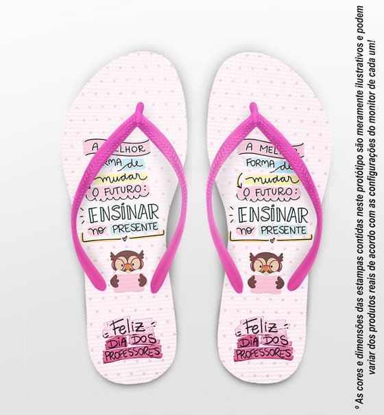 Chinelo Dia Dos Professores Coruja Personalizado COD 12482