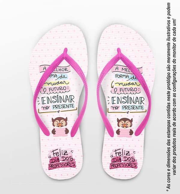 Chinelo Dia Dos Professores Coruja Personalizado COD 12482