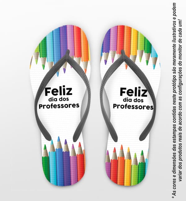 Chinelo Dia dos Professores Personalizado com Lápis COD 9361