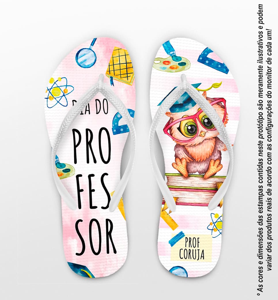 Chinelo Dia Dos Professores Prof Coruja Personalizado COD 12515