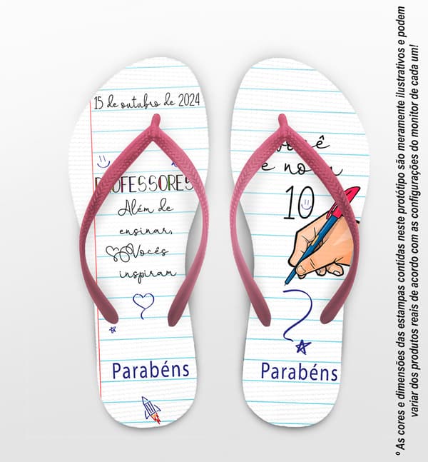 Chinelo Dia Dos Professores Personalizado COD 12509