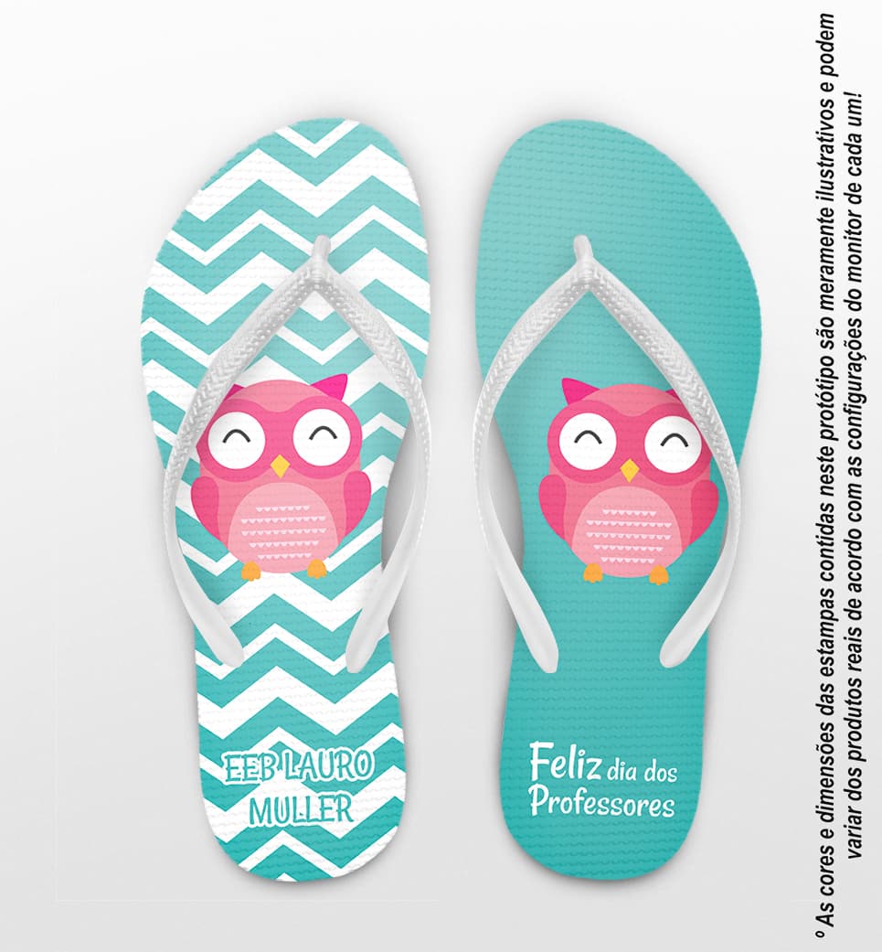 Chinelo Dia dos Professores EEB Lauro Muller Personalizado COD 9427