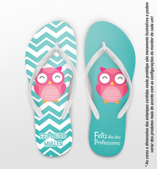 Chinelo Dia dos Professores EEB Lauro Muller Personalizado COD 9427