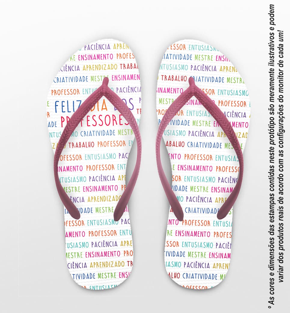 Chinelo Dia do Professor Textura Letras COD 9787