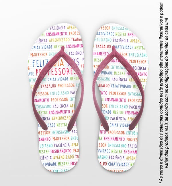 Chinelo Dia do Professor Textura Letras COD 9787