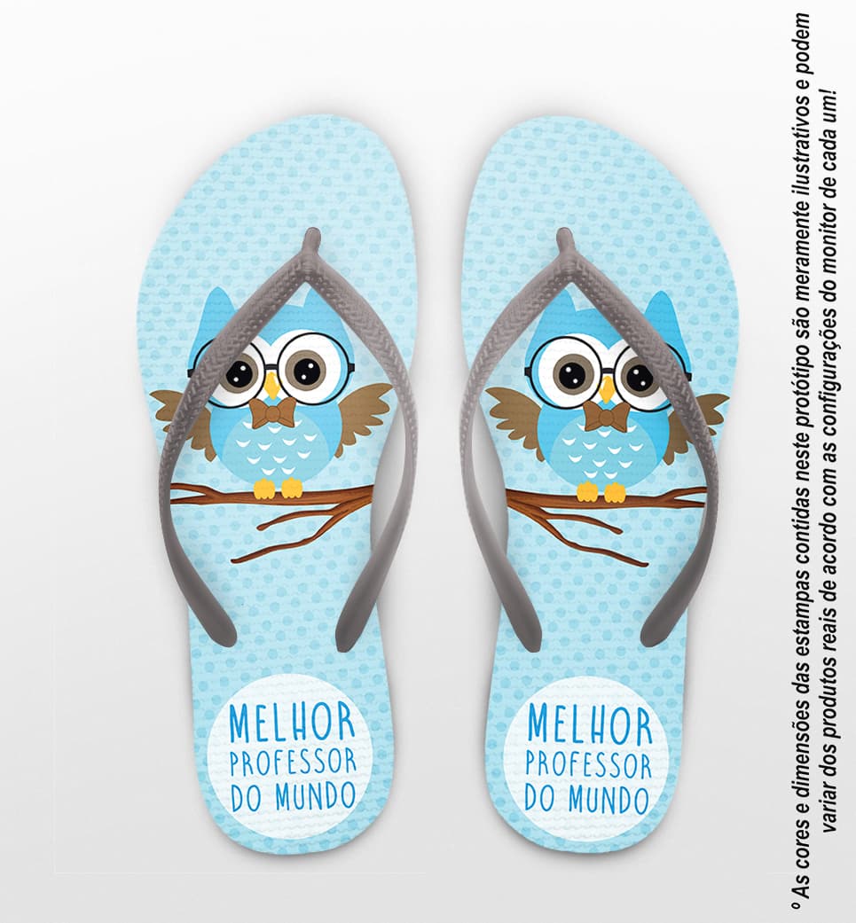 Chinelo Dia do Professor Melhor Corujinha COD 9789