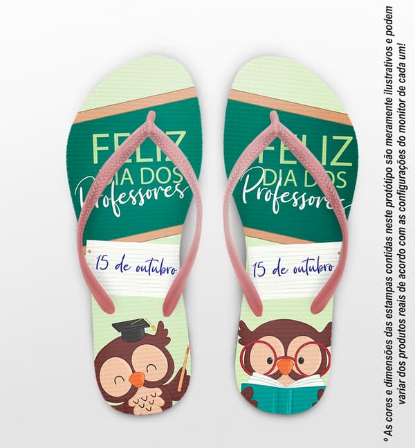 Chinelo Dia Dos Professores Coruja Personalizado COD 12488