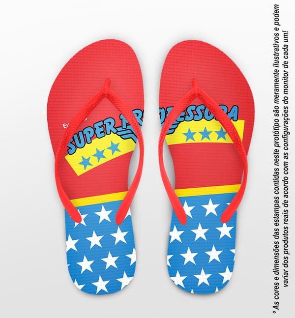 Chinelo Personalizado Dia dos Professores Super Professora COD 6194