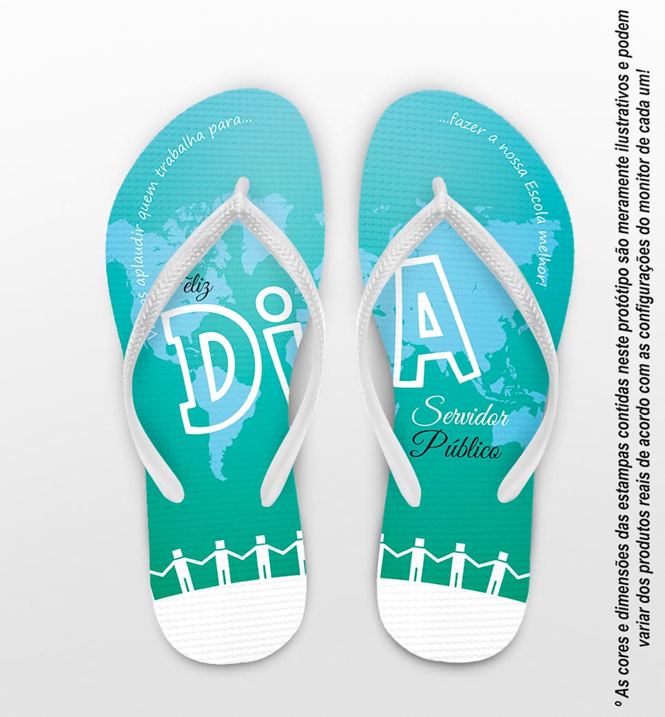 Chinelo Personalizado Servidor Público com Mapa COD 6288