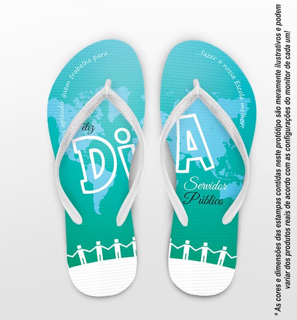 Chinelo Personalizado Servidor Público com Mapa COD 6288