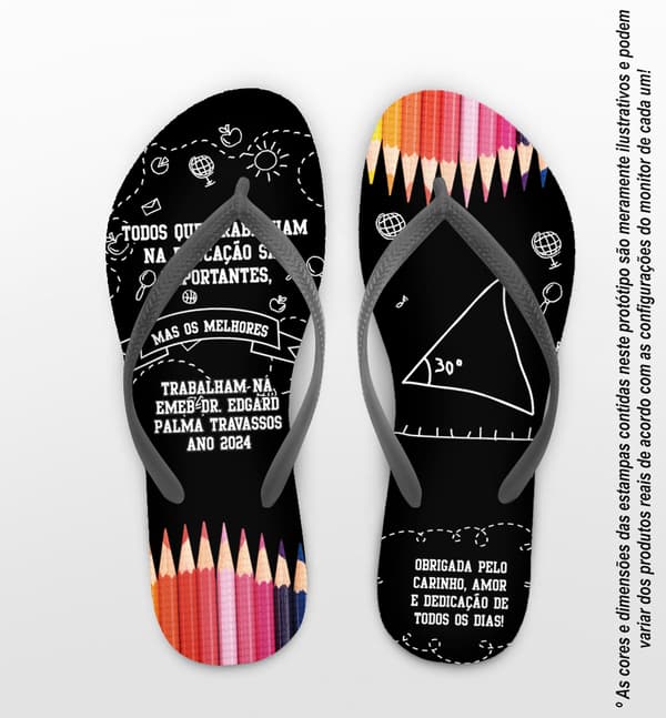 Chinelo Personalizado Dia dos Professores Educação COD 6291