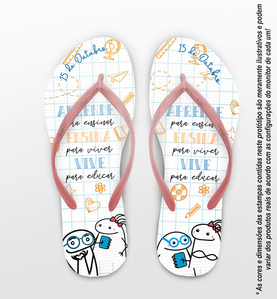 Chinelo Dia Dos Professores Flork Personalizado COD 12508