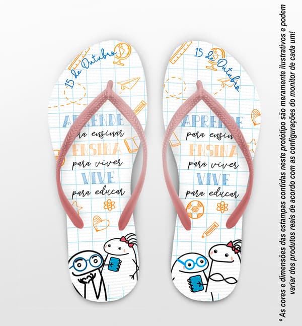 Chinelo Dia Dos Professores Flork Personalizado COD 12508